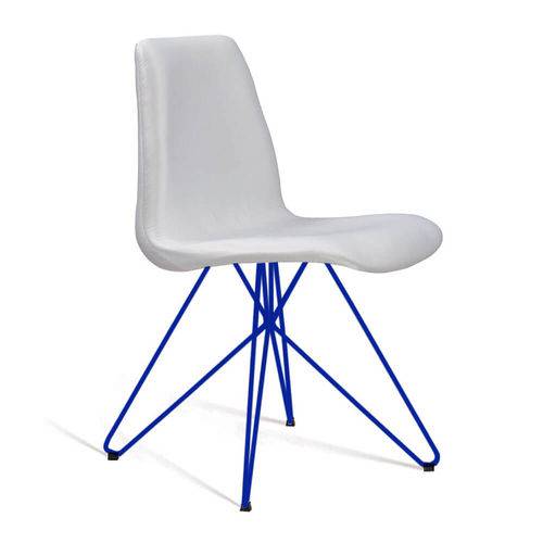 Tamanhos, Medidas e Dimensões do produto Cadeira Estofada Eames com Pés de Aço Azul - Off White