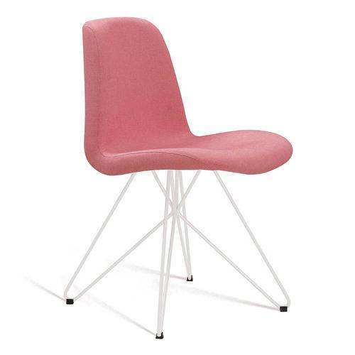 Tamanhos, Medidas e Dimensões do produto Cadeira Estofada Eames com Pés de Aço Branco - Coral