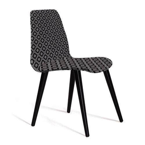 Tamanhos, Medidas e Dimensões do produto Cadeira Estofada Eames em Suede com Pés Palito - Cinza/preto
