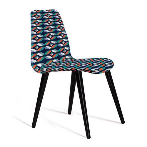 Tamanhos, Medidas e Dimensões do produto Cadeira Estofada Eames em Suede com Pés Palito - Colorido Azul