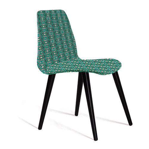 Tamanhos, Medidas e Dimensões do produto Cadeira Estofada Eames em Suede com Pés Palito - Verde/cinza