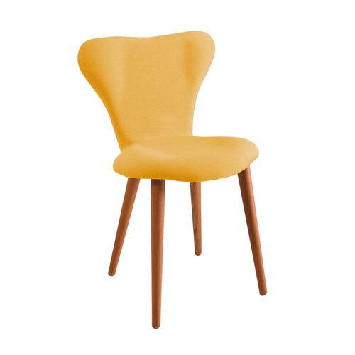 Tamanhos, Medidas e Dimensões do produto Cadeira Estofada Jacobsen com Pés Palito Tauri - Linho Amarelo