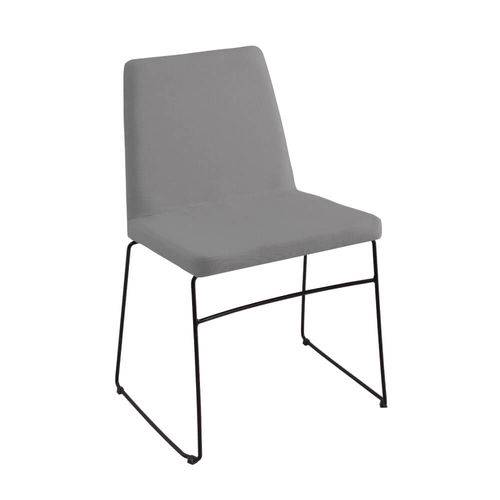 Tamanhos, Medidas e Dimensões do produto Cadeira Estofada Paris com Pés Aço Preto - Linho Cinza