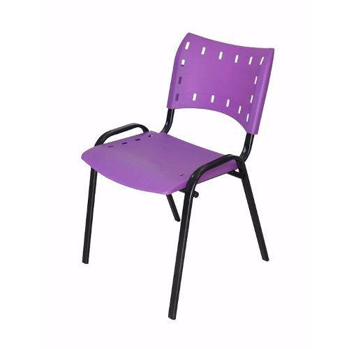 Tamanhos, Medidas e Dimensões do produto Cadeira Fixa Assento Roxa Estrutura Époxi Preto