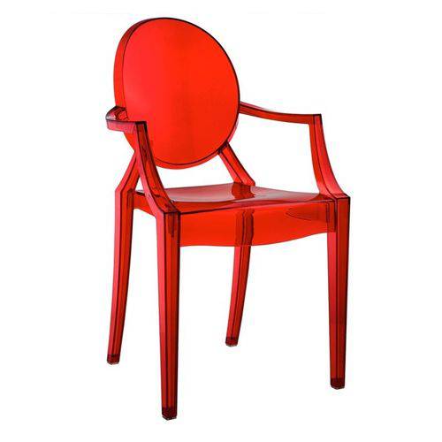 Tamanhos, Medidas e Dimensões do produto Cadeira Ghost com Braços em Policarbonato - Cor Vermelha