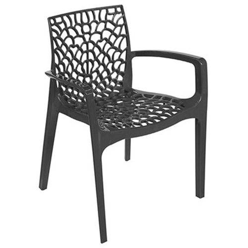 Tamanhos, Medidas e Dimensões do produto Cadeira Gruvyer com Braços em Polipropileno Preto