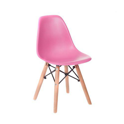 Tamanhos, Medidas e Dimensões do produto Cadeira Infantil Eames Junior - Rosa com Base de Madeira Natural
