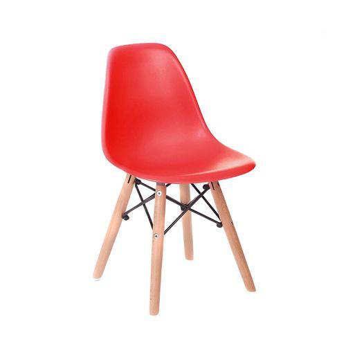 Tamanhos, Medidas e Dimensões do produto Cadeira Infantil Eames Junior - Vermelho com Base de Madeira Natural
