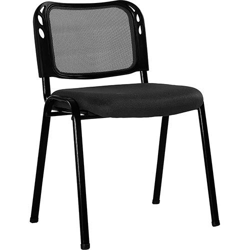 Tamanhos, Medidas e Dimensões do produto Cadeira Interlocutor 0065VC Fixa, Assento Revestido por Tecido e Encosto em Tela Preta - Travel Max