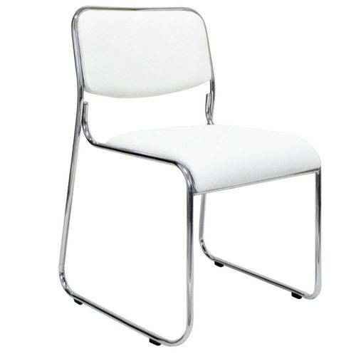 Tamanhos, Medidas e Dimensões do produto Cadeira Interlocutor EZ-3023 Branca Couro PU com Base Fixa e Empilhável