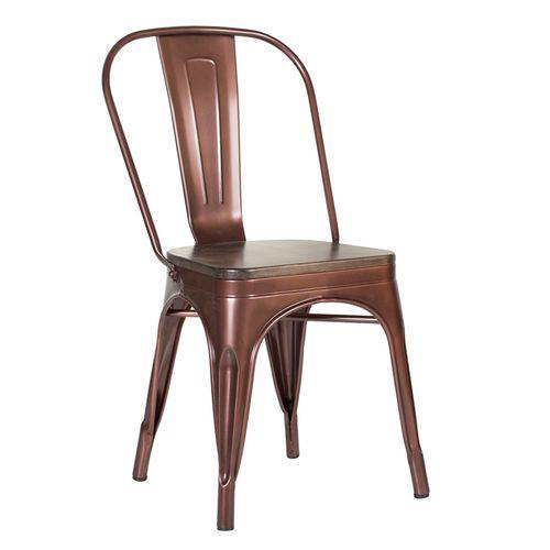 Tamanhos, Medidas e Dimensões do produto Cadeira Iron Tolix com Assento Madeira - Bronze