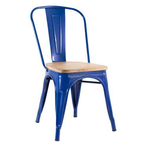 Tamanhos, Medidas e Dimensões do produto Cadeira Iron Tolix com Assento Madeira Clara - Azul Escuro