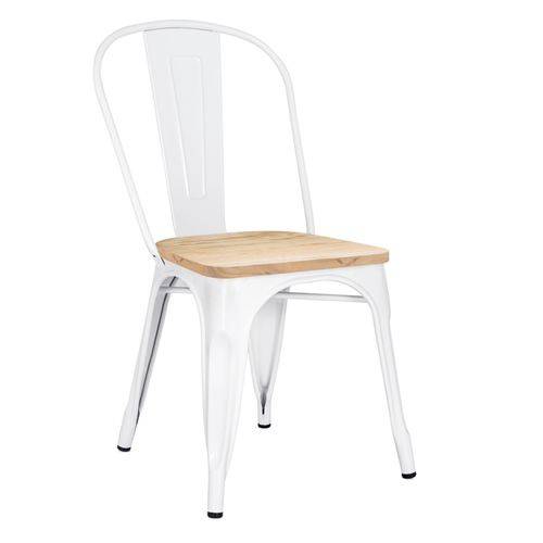 Tamanhos, Medidas e Dimensões do produto Cadeira Iron Tolix com Assento Madeira Clara - Branco