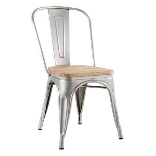 Tamanhos, Medidas e Dimensões do produto Cadeira Iron Tolix com Assento Madeira Clara - Galvanizada