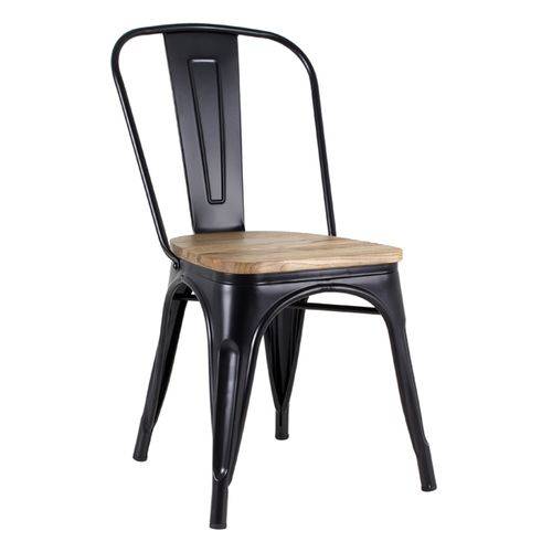 Tamanhos, Medidas e Dimensões do produto Cadeira Iron Tolix com Assento Madeira Clara - Preto