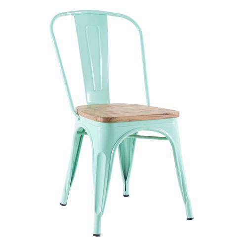 Tamanhos, Medidas e Dimensões do produto Cadeira Iron Tolix com Assento Madeira Clara - Verde Claro