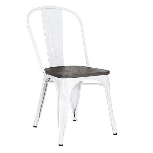 Tamanhos, Medidas e Dimensões do produto Cadeira Iron Tolix com Assento Madeira Escura - Branco