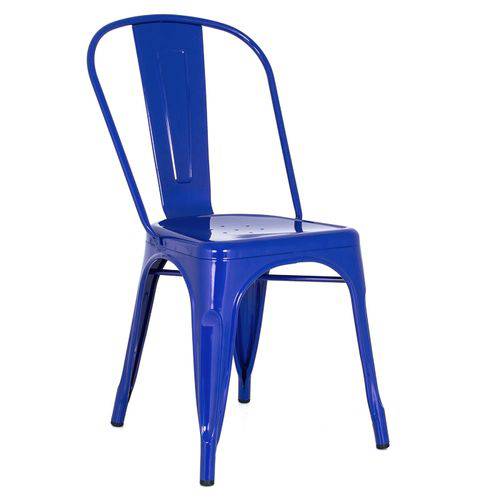 Tamanhos, Medidas e Dimensões do produto Cadeira Iron Tolix - Industrial - Aço - Vintage - Azul Escuro