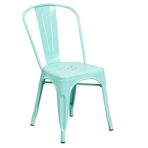 Tamanhos, Medidas e Dimensões do produto Cadeira Iron Tolix - Industrial - Aço - Vintage - Verde Claro