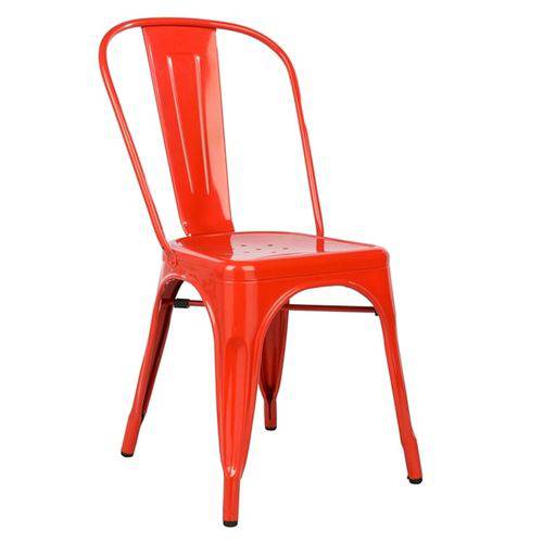 Tamanhos, Medidas e Dimensões do produto Cadeira Iron Tolix - Industrial - Aço - Vintage - Vermelho