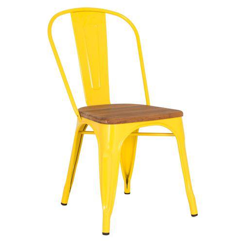 Tamanhos, Medidas e Dimensões do produto Cadeira Iron Tolix Iron com Assento de Madeira - Amarelo
