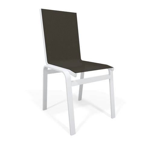 Tamanhos, Medidas e Dimensões do produto Cadeira Jantar Area Gourmet Alumínio Branco Tela Marrom