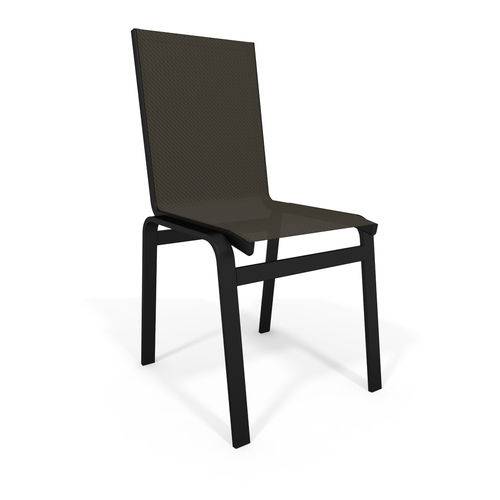 Tamanhos, Medidas e Dimensões do produto Cadeira Jantar Area Gourmet Alumínio Preto Tela Marrom
