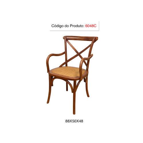 Tamanhos, Medidas e Dimensões do produto Cadeira Katrina Cross Paris com Braço - Cor Castanha