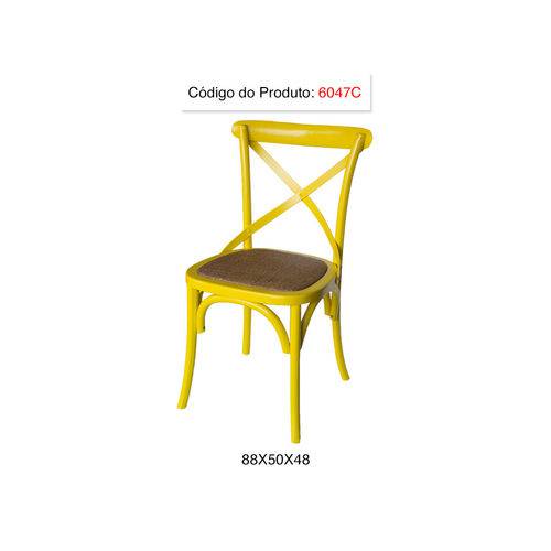 Tamanhos, Medidas e Dimensões do produto Cadeira Katrina Cross Paris - Cor Amarela - Assento em Rattan Natural