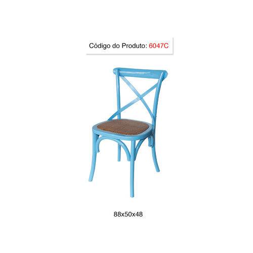 Tamanhos, Medidas e Dimensões do produto Cadeira Katrina Cross Paris - Cor Azul - Assento em Rattan Natural