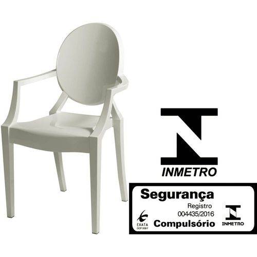Tamanhos, Medidas e Dimensões do produto Cadeira Louis Ghost com Braco Cor Branca Off White - 11955