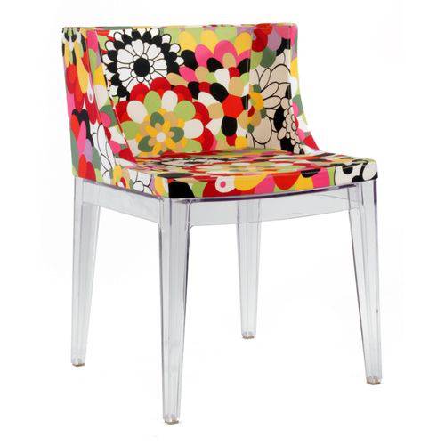 Tamanhos, Medidas e Dimensões do produto Cadeira Mademoiselle - Base Policarbonato - Assento Floral Gerbera