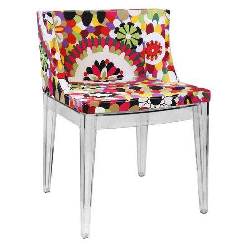 Tamanhos, Medidas e Dimensões do produto Cadeira Mademoiselle - Base Policarbonato - Assento Floral Rosa