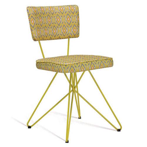 Tamanhos, Medidas e Dimensões do produto Cadeira Retrô Butterfly com Pés de Aço - Amarelo/cinza