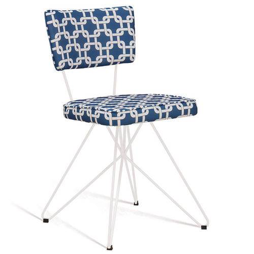 Tamanhos, Medidas e Dimensões do produto Cadeira Retrô Butterfly com Pés de Aço Branco - Azul/branco