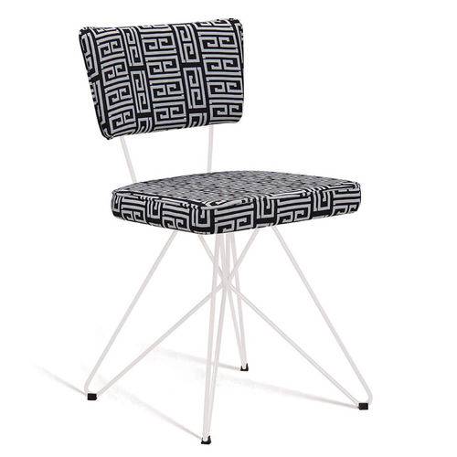 Tamanhos, Medidas e Dimensões do produto Cadeira Retrô Butterfly com Pés de Aço Branco - Preto/branco
