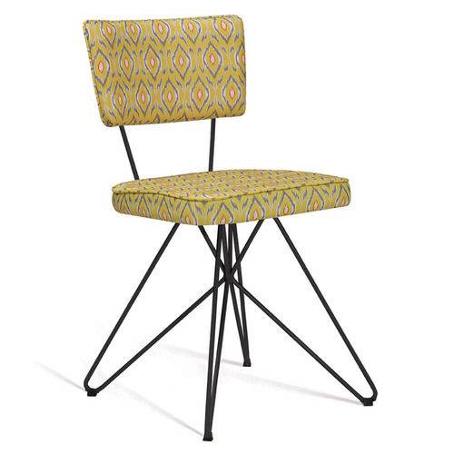 Tamanhos, Medidas e Dimensões do produto Cadeira Retrô Butterfly com Pés de Aço Preto - Amarelo/cinza