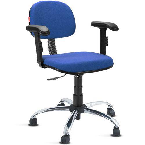Tamanhos, Medidas e Dimensões do produto Cadeira Secretária Giratória com Braços Tecido Azul Royal Cb11