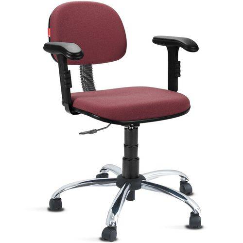 Tamanhos, Medidas e Dimensões do produto Cadeira Secretária Giratória com Braços Tecido Bordô Cb11