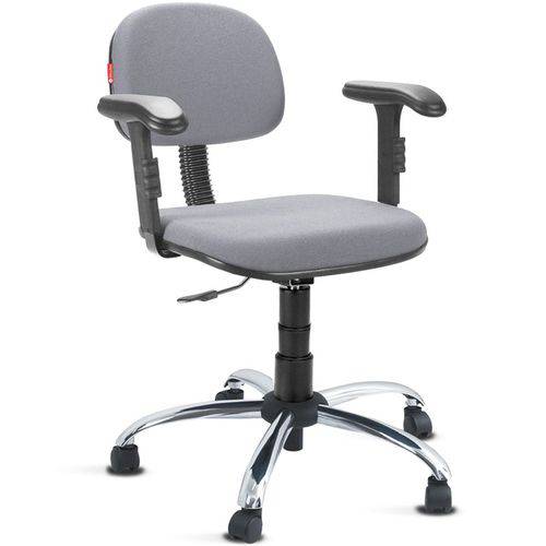 Tamanhos, Medidas e Dimensões do produto Cadeira Secretária Giratória com Braços Tecido Cinza Cb11