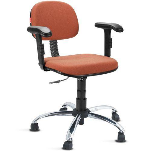 Tamanhos, Medidas e Dimensões do produto Cadeira Secretária Giratória com Braços Tecido Laranja Fosco Cb11