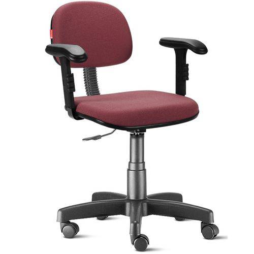 Tamanhos, Medidas e Dimensões do produto Cadeira Secretária Giratória Tecido com Braços Bordô Cb12