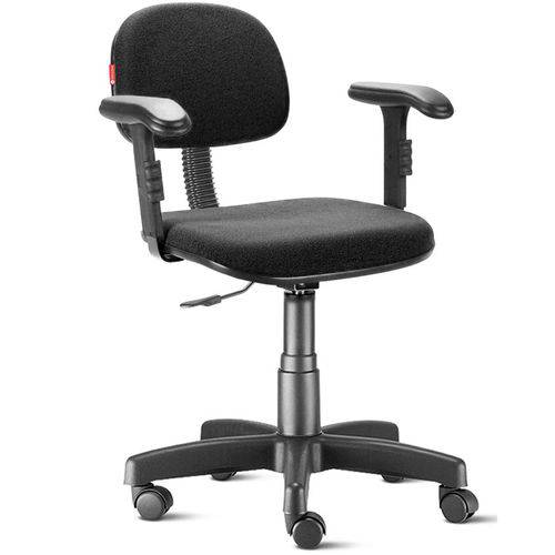 Tamanhos, Medidas e Dimensões do produto Cadeira Secretária Giratória Tecido com Braços Preto Cb12