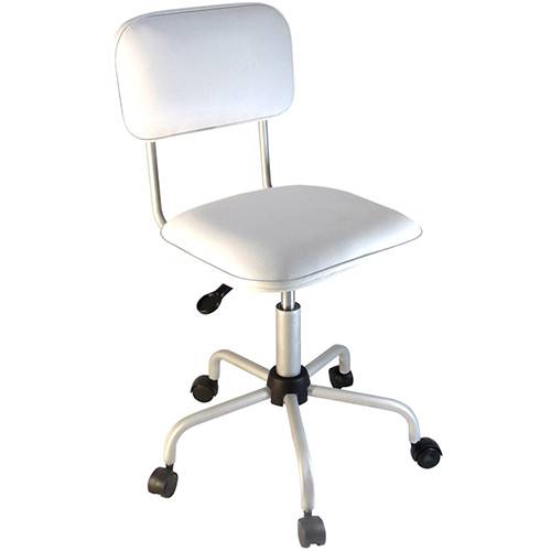 Tamanhos, Medidas e Dimensões do produto Cadeira Secretária Laminada Color Pistão à Gás Corano Prata e Branco - At.home