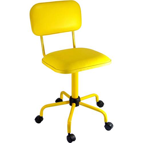 Tamanhos, Medidas e Dimensões do produto Cadeira Secretária Laminada Color Pistão Fixo Corano Amarelo - At.home