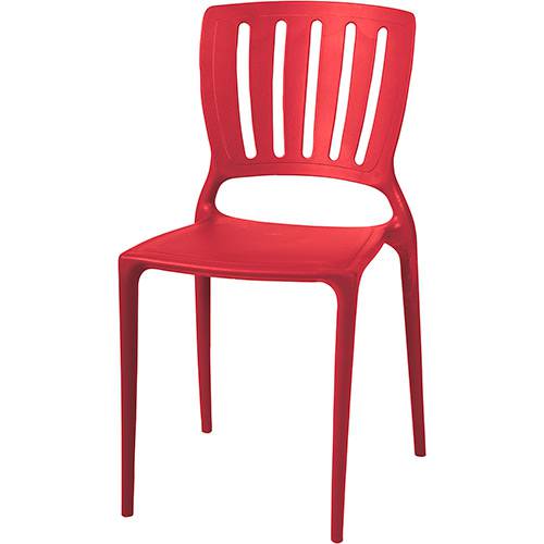 Tamanhos, Medidas e Dimensões do produto Cadeira Sofia Encosto Vazado Vertical Vermelha - Tramontina
