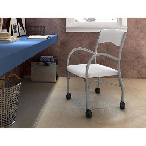 Tamanhos, Medidas e Dimensões do produto Cadeira Stela 170 com Rodinhas Branca – Bona Vita