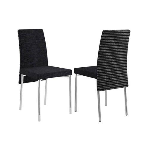Tamanhos, Medidas e Dimensões do produto Cadeiras Carraro 306 (2 Unidades) - Cor Cromada - Assento/Encosto Couríssimo Preto