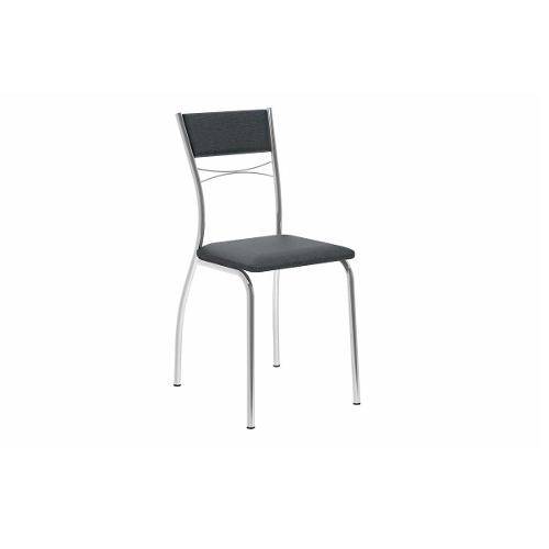 Tamanhos, Medidas e Dimensões do produto Cadeiras Carraro 1701 (4 Unidades) - Cor Cromada - Assento/Encosto Couríno Preto