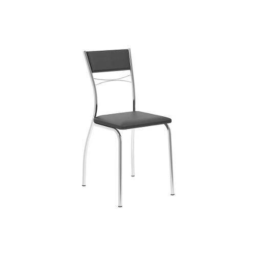 Tamanhos, Medidas e Dimensões do produto Cadeiras Carraro 1701 (2 Unidades) - Cor Cromada - Assento/Encosto Couríno Preto